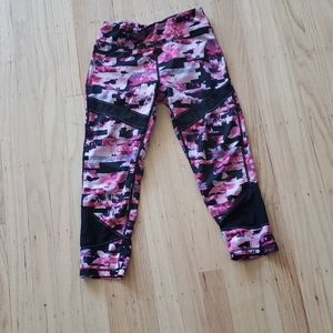 Pink floral workout leggings